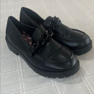 Sugar Black Chain Loafers for Women